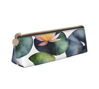 QIN&ZHENG Black Lily Pads 1 pochette triangulaire en cuir avec imprimé tendance et léger, organiseur compact, blanc, taille unique, élégant, Blanc, One Size, Élégant