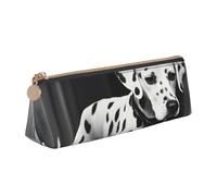 QIN&ZHENG Dalmatien 1 pochette triangulaire en cuir avec imprimé et léger, organiseur compact, blanc, taille unique, élégant, Blanc, One Size, Élégant
