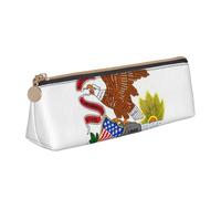 QIN&ZHENG Illinois State Flag Print Petite pochette triangulaire en cuir légère pour cosmétiques Nouveauté Compact Organisateur, blanc, taille unique, élégant, Blanc, One Size, Élégant