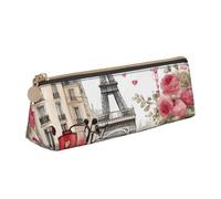 QIN&ZHENG Love Paris Tour Café Vin Parfum Vélo Coeur Imprimé Mode Pochette triangulaire en cuir léger Organiseur compact à imprimé complet, Blanc, Taille unique, Élégant, Blanc, One Size, Élégant