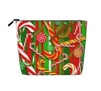 QIN&ZHENG Merry Christmas Grande trousse de maquillage fantaisie avec fermeture éclair pour femme, légère, noir, taille unique, Noir/blanc, One Size