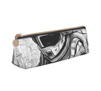 QIN&ZHENG Monochrome Sketch Style Gaming Print Fashion Leather Triangle Pouch Lightweight Cosmetic Case Full Print Compact Organizer, Blanc, Taille unique, Élégant, Blanc, One Size, Élégant