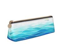 QIN&ZHENG Ocean Waves Voilier avec Oiseaux Imprimé Maritime Pochette Triangulaire en Cuir Léger Trousse Cosmétique Complète Imprimé Compact Organisateur, Blanc, One Size, Élégant