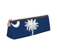 QIN&ZHENG Petite pochette triangulaire en cuir avec imprimé drapeau de la Caroline du Sud - Léger - Organiseur compact - Blanc - Taille unique, Blanc, One Size, Élégant