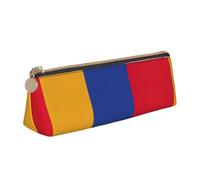 QIN&ZHENG Petite pochette triangulaire en cuir avec imprimé drapeau de l'Arménie - Légère - Organiseur compact - Blanc, taille unique, Blanc, One Size, Élégant