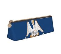 QIN&ZHENG Petite pochette triangulaire en cuir avec imprimé drapeau de l'État de la Louisiane - Léger - Organiseur compact - Blanc, taille unique, Blanc, One Size, Élégant