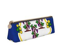 QIN&ZHENG Petite pochette triangulaire en cuir avec imprimé drapeau de l'État du Connecticut - Léger - Organiseur compact - Blanc, taille unique, élégant, Blanc, One Size, Élégant