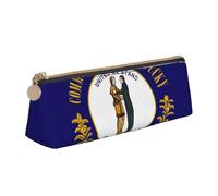 QIN&ZHENG Petite pochette triangulaire en cuir avec imprimé drapeau de l'État du Kentucky - Léger - Organiseur compact - Blanc, taille unique, élégant, Blanc, One Size, Élégant