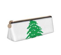 QIN&ZHENG Petite pochette triangulaire en cuir avec imprimé drapeau du Liban - Légère - Organiseur compact - Blanc, taille unique, Blanc, One Size, Élégant