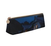 QIN&ZHENG Pochette triangulaire en cuir pleine lune dans la nuit avec imprimé pleine lune dans la nuit, organiseur compact, blanc, taille unique, élégant, Blanc, One Size, Élégant