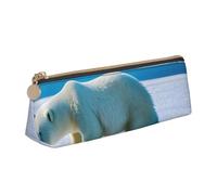 QIN&ZHENG Polar Bear Ice Print Pochette triangulaire en cuir léger avec imprimé glacé et organiseur compact, blanc, taille unique, élégant, Blanc, One Size, Élégant