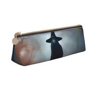 QIN&ZHENG Rainbow Halloween fantôme sorcière chapeau araignées imprimé mode pochette triangulaire en cuir léger étui cosmétique complet imprimé organisateur compact, blanc, taille unique, élégant,