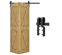 QINAIXQM 91CM/3FT Quincaillerie de Porte Coulissante Pour Système de Quincaillerie à 2 Porte, Porte Pliante Kit Convient pour des panneaux de porte de 90cm