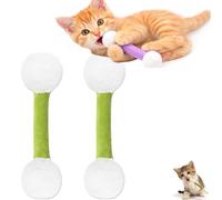 Qinayig Lot de 2 bâtonnets de baby-foot géants avec herbe à chat - Jouets interactifs en peluche douce - Jouet interactif pour chat - Vert