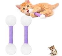 Qinayig Lot de 2 bâtonnets de baby-foot géants avec herbe à chat - Jouets interactifs en peluche douce - Jouet interactif pour chat - Violet