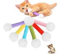 Qinayig Lot de 2 bâtonnets de baby-foot géants avec herbe à chat - Jouets interactifs en peluche douce pour chats (6 pièces)