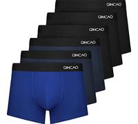 QINCAO Boxers Homme Lot de 6 Coton sous-vêtement Fitted Trunk Caleçons Ultra Doux Confortale,Noir ×3 + Bleu Foncé ×2 + Bleu Marine ×1,XXL