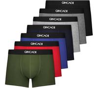 QINCAO Boxers Homme Lot de 7 en Coton, Coffret Cadeau, Extra Doux