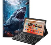 Qindaiwen Étui avec clavier Bluetooth amovible pour tablette Amazon Fire HD 10 10,1" (13e/11e génération, sortie en 2023/2021) 10,1"