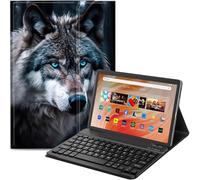 Qindaiwen Étui avec clavier Bluetooth amovible pour tablette Amazon Fire HD 10 10,1", version 2023/2021 (13e/11e génération, version 2023/2021) 10,1"