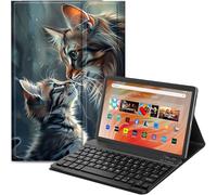 Qindaiwen Étui avec clavier Bluetooth amovible pour tablette Amazon Fire HD 10 10,1", version 2023/2021 (13e/11e génération, version 2023/2021) 10,1"