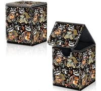 Qindaiwen MTG Deck Box pour cartes à collectionner, peut contenir plus de 100 cartes à manchon unique, étui en cuir synthétique à aimant puissant pour Magic Commander TCG CCG, ratons laveurs mignons