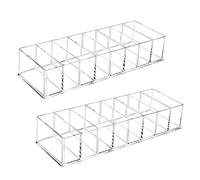 QINERSAW 2 PCS Boîte de Rangement Transparente Maquillage 25.3 * 9 * 4.8cm Organiseur Maquillage Transparent Boite Rangement Plastique Compartiment Maquillage Boîte de Rangement Transparente