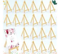 QINERSAW 20 PCS Petit Chevalet de Table en Bois Mini Chevalet Trépied Pliable Triangle pour Cartes de Visite, Album Photo, Téléphone Portable, 14.4*8*1.7cm