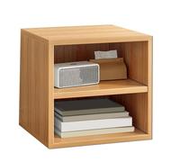 qing yun Armoire en bois avec étagères, petite boîte de rangement, bibliothèque (deux compartiments, marron clair)