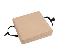 qing yun Coussin de chaise carré épais 5/8 cm, antidérapant pour chaise, tabouret, jardin, intérieur et extérieur (35 x 35 x 5 cm, beige)