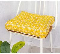 qing yun Coussins de chaise de jardin épais, en coton doux - 40/45/50 cm - Pour salle à manger et bureau (40 x 40 cm, jaune)