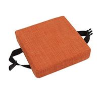 qing yun Coussins de siège de chaise, coussins de chaise de salle à manger épais 5/8cm, coussin de siège carré antidérapant tapis de chaise pour tabouret jardin intérieur extérieur (25x25x8cm, Orange)