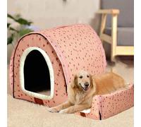 qing yun Grande niche chaude de luxe pour chien et chat - Coussin d'intérieur et de taille XXL - Niche pour chien et chat - Igloo d'intérieur et d'extérieur - Lavable (taille XXL 92 x 68 x 72 cm, E)
