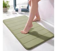 qing yun Tapis de bain doux en mousse à mémoire de forme ultra doux et super absorbant pour cuisine, salle de bain (50 x 90 cm, vert foncé)