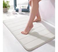 qing yun Tapis de bain doux en mousse à mémoire de forme ultra doux et super absorbant pour cuisine et salle de bain (80 x 160 cm, blanc)