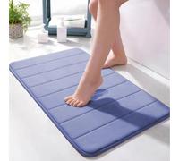 qing yun Tapis de bain doux en mousse à mémoire de forme ultra doux et super absorbant pour cuisine et salle de bain (80 x 200 cm, bleu)