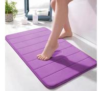 qing yun Tapis de bain doux en mousse à mémoire de forme ultra doux et super absorbant pour cuisine, salle de bain (60 x 120 cm, violet foncé)