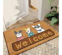 Qingbei Rina Paillasson de bienvenue pour l'extérieur - Motif chiens multicolores - 70 x 40 cm - Résistant aux intempéries - Perméable à l'eau - Pour l'extérieur