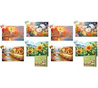 Qingdewan Lot de 8 Grands Puzzles de 36 pièces pour Personnes âgées atteintes de démence, Produits de la maladie d'Alzheimer, Jeux cognitifs pour Adultes, Personnes âgées