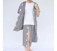 QINGDONGDZA Vêtements de soins infirmiers pour la rééducation des fractures, adaptés aux perfusions postopératoires, PICC, examens, changements de pansement, pratiques pour le patient, été,Grey suit,L