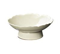 QINGGANG-0224 Centre de table décoratif Coupe à fruits en céramique forme de lotus, assiette service rétro émaillée, plat décoratif, style traditionnel et moderne for la maison(Beige)