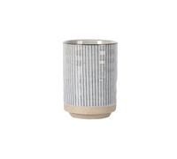 QINGGANG-0224 Idéal pour une pendaison de crémaillère Tasse en céramique à rayures bleues de grande capacité avec un design rétro Latte Art rehaussé