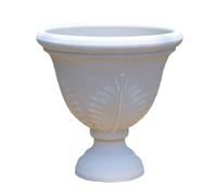 QINGGANG-0224 Pots de Fleurs d'intérieur This Planter Features A Concrete-Look Design and is Ideal for Growing Plants with Deep Root Systems.(Blanc)