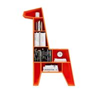 QINGGANG-0224 Rangement de Livres Bibliothèque en Fer, Support de Rangement en Forme d'animal, bibliothèque de décoration for Livre d'images(Orange)