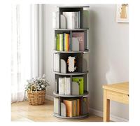 QINGGANG-0224 Rangement de Livres Rotating Bookcase Floor Shelves Home Living Room Student Illustrated Book Storage Bedroom Multilevel Bookcase étagères à Livres(Grigio)