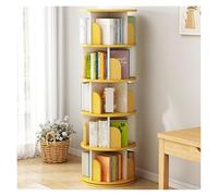 QINGGANG-0224 Rangement de Livres Rotating Bookcase Floor Shelves Home Living Room Student Illustrated Book Storage Bedroom Multilevel Bookcase étagères à Livres(Yellow)