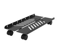 QINGGANG-0224 support de tour d'ordinateur Support de support processeur roulant, tour PC mobile réglable, boîtier hôte extensible en acier noir