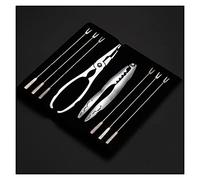 QINGGANGLING999 Ustensiles pour fruits de mer Le homard et l'ensemble craquements fourre-feutre en acier inoxydable multifonctionnel comprend 2 craquelins 6 fourches Ensembl