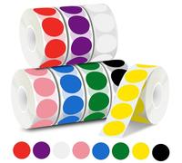 QINGHEC 4000 Gommettes Rondes Multicolore, 25mm Gommettes Autocollantes Ronde Couleur Codage Étiquettes Pastille Couleur Autocollante pour Calendriers Bureau Art (Multicolores2)