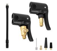 QINGHEC Lot de 2 adaptateurs de valve française, tuyau pour gonfleur de pneu de 16 cm, valve de voiture en laiton, adaptateur de valve de vélo pour voiture, vélo, moto - Déflatable